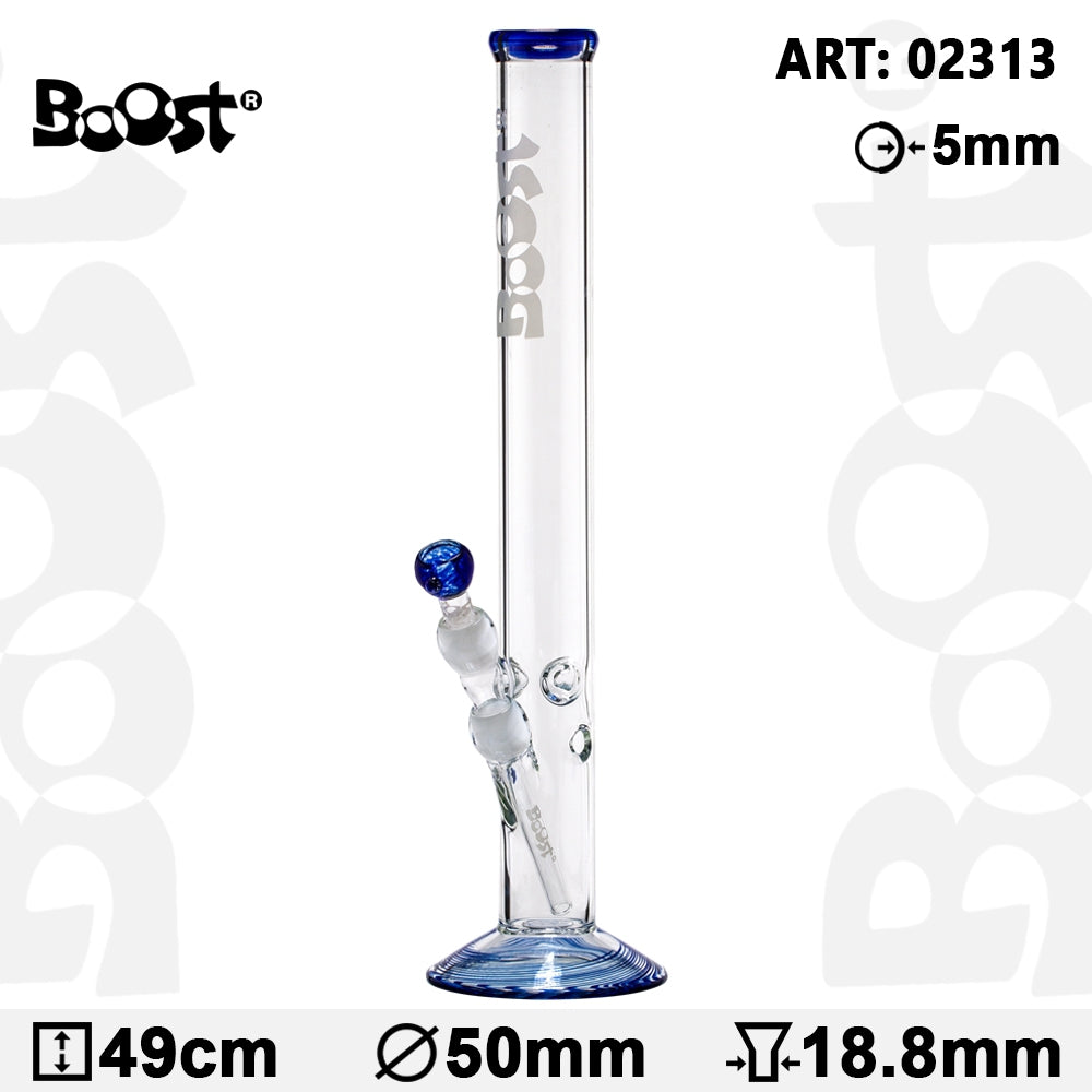 Boost Cane Glass Bong -H:49cm- :50mm- Socket:18.8mm- WT:5mm (circa)