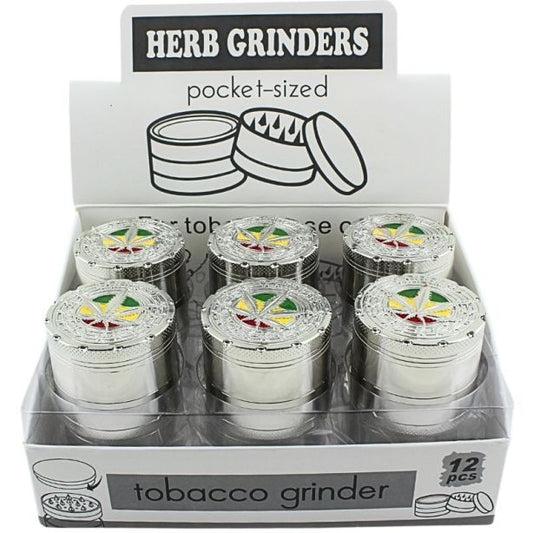 4-Part Metal Silver Rasta Leaf Design