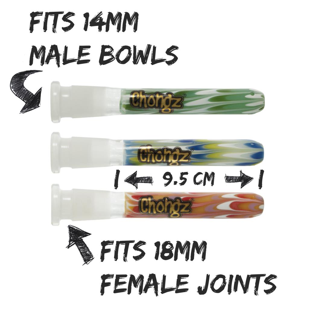 ART Glass Stem 19mm-14mm 9.5cm - ZIG ZAGSTEM03