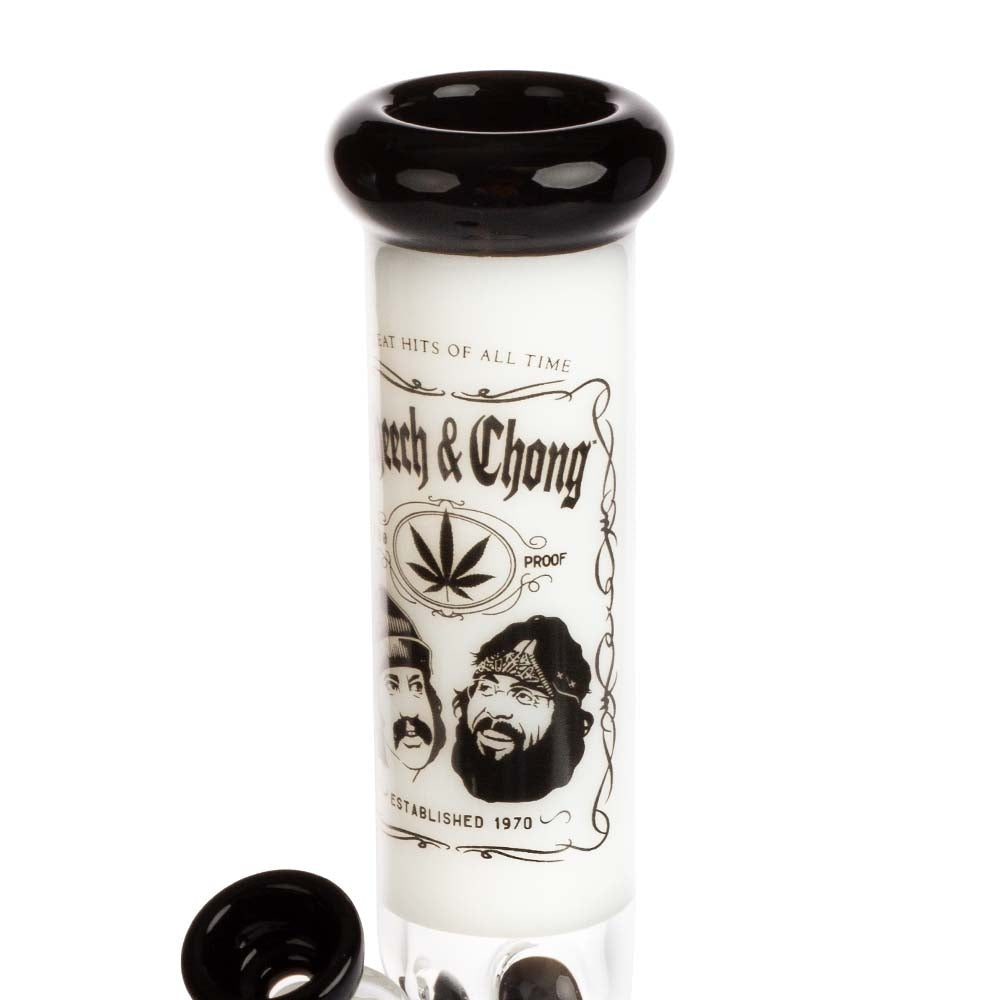 Grace Glass Cheech & Chong Greatest Hits - Straight Bong White H:35cm - :50mm - SG:18.8mm