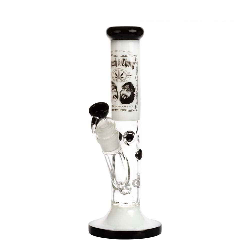 Grace Glass Cheech & Chong Greatest Hits - Straight Bong White H:35cm - :50mm - SG:18.8mm