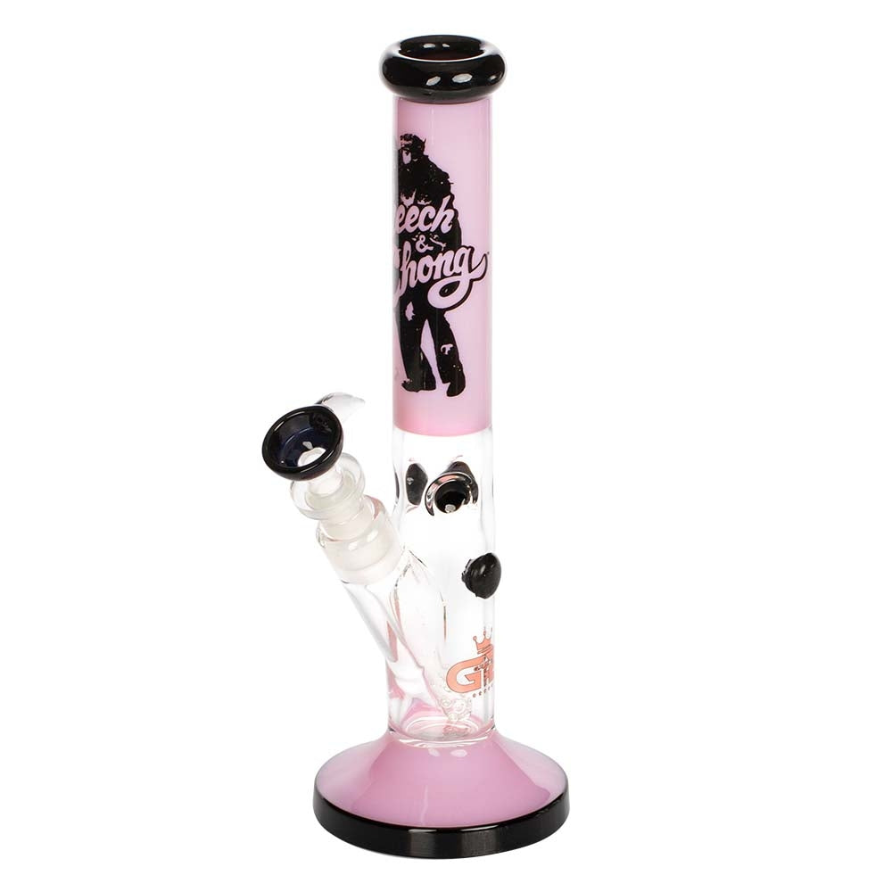 Grace Glass Cheech & Chong Peace - Straight Bong Pink H:30cm - :38mm - SG:18.8mm