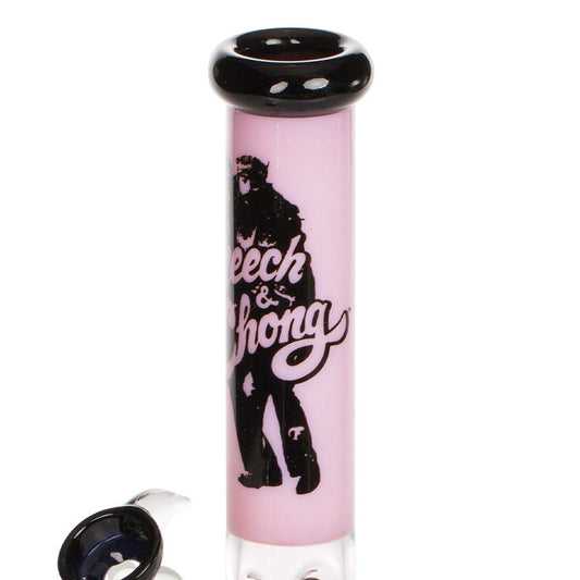 Grace Glass Cheech & Chong Peace - Straight Bong Pink H:30cm - :38mm - SG:18.8mm