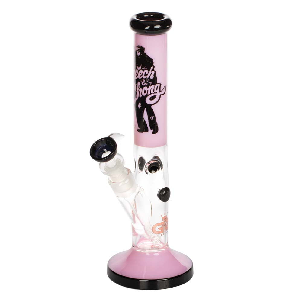 Grace Glass Cheech & Chong Peace - Straight Bong Pink H:30cm - :38mm - SG:18.8mm