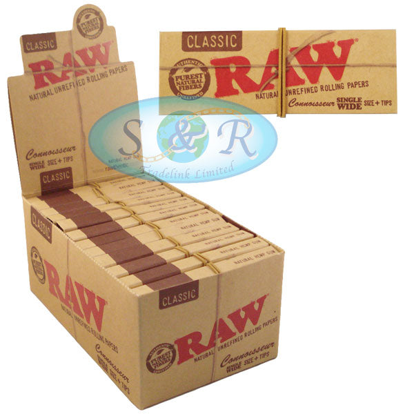 RAW Classic Rolling Papers Single Wide Connoisseur Single Pack