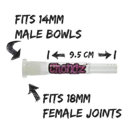 Clear Diffusor Glass Stem 19mm-14mm 9.5cm - 4 SHOOTER