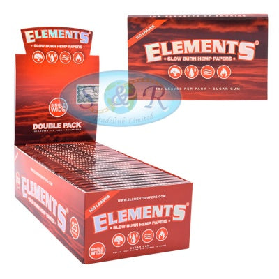 ELEMENTS RED Hemp Single Wide Double Pack Single Pack