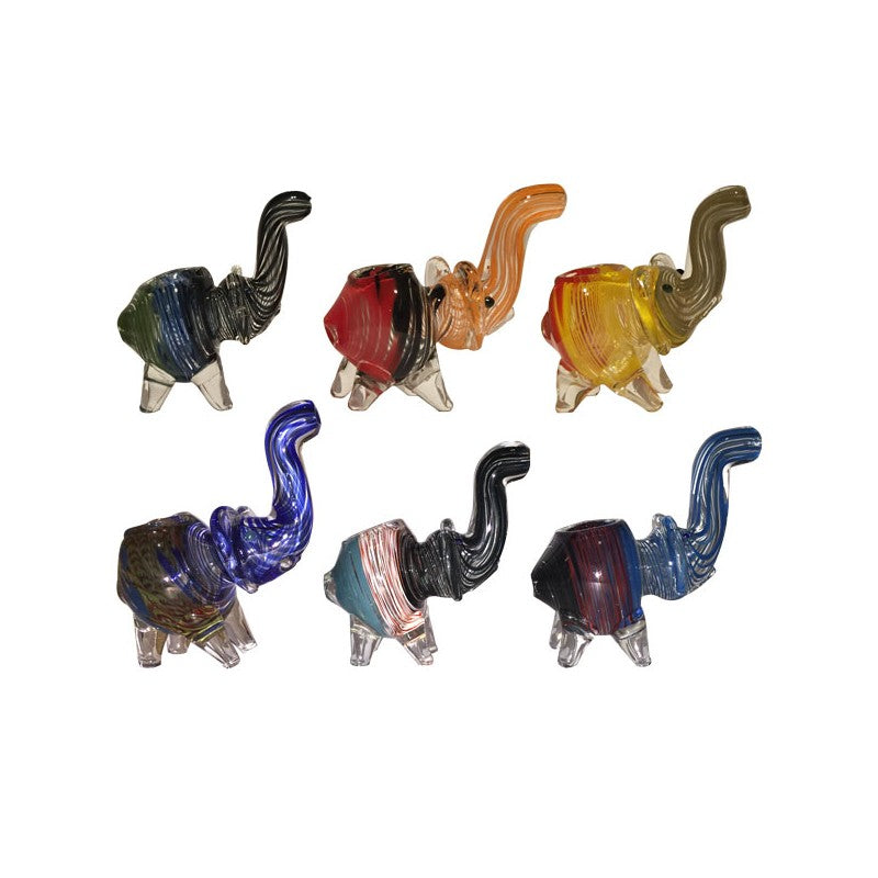 Elephant Pipe - 4 4 Spiral Elephant Animal Glass Pipe NAP-33