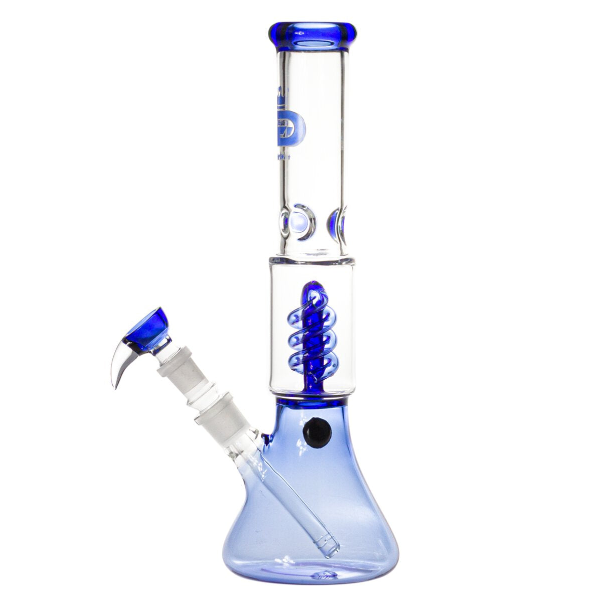 Grace Glass Small Boy Blue Beaker Spiral perc Bong H:345cm Socket:18.8mm TH:5mm