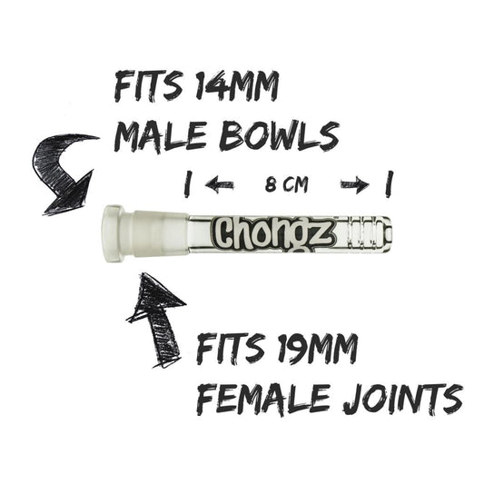 Glass Diffusor 18mm Stem-14mm Cone 8cm 3.5 CHONGZ LOGO