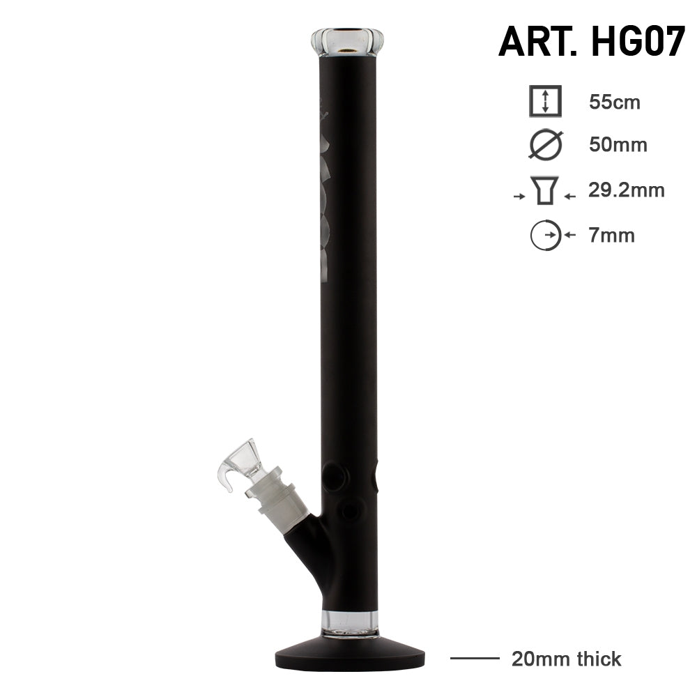 Boost Pro Straight Glass Bong Black H:55cm - :50mm - SG:29.2mm