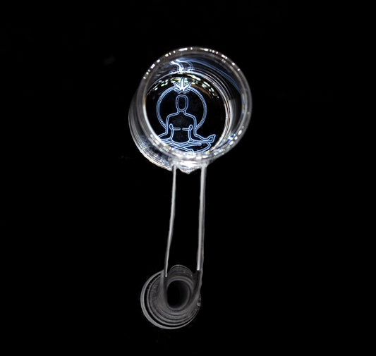 Head Happy Bottom Logo Beveled edge 25mm 14mm Male 90 Degree - Quartz Banger - SO-03