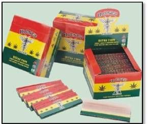 Hornet Kingsize Rolling Papers Ultra Thin Rasta HORN2 BOX