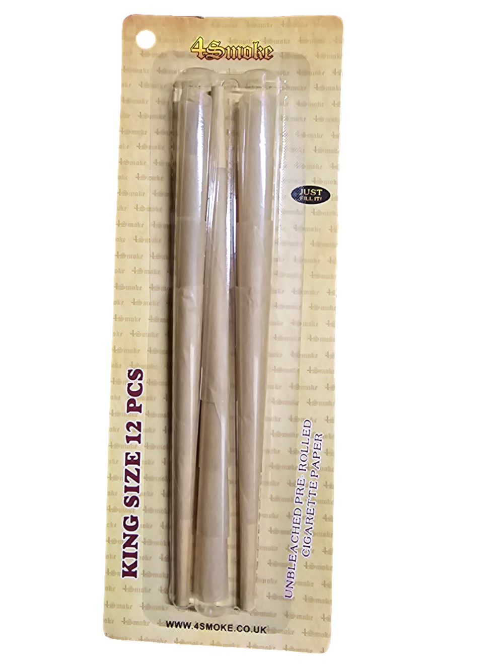 4Smoke King Size 12 piece Organic Brown Pre-rolled Rolling Paper