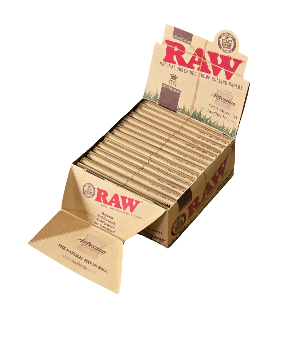 RAW ARTESANO ORGANIC King Size Slim Rolling Papers & Tips - Box of 15 BOX