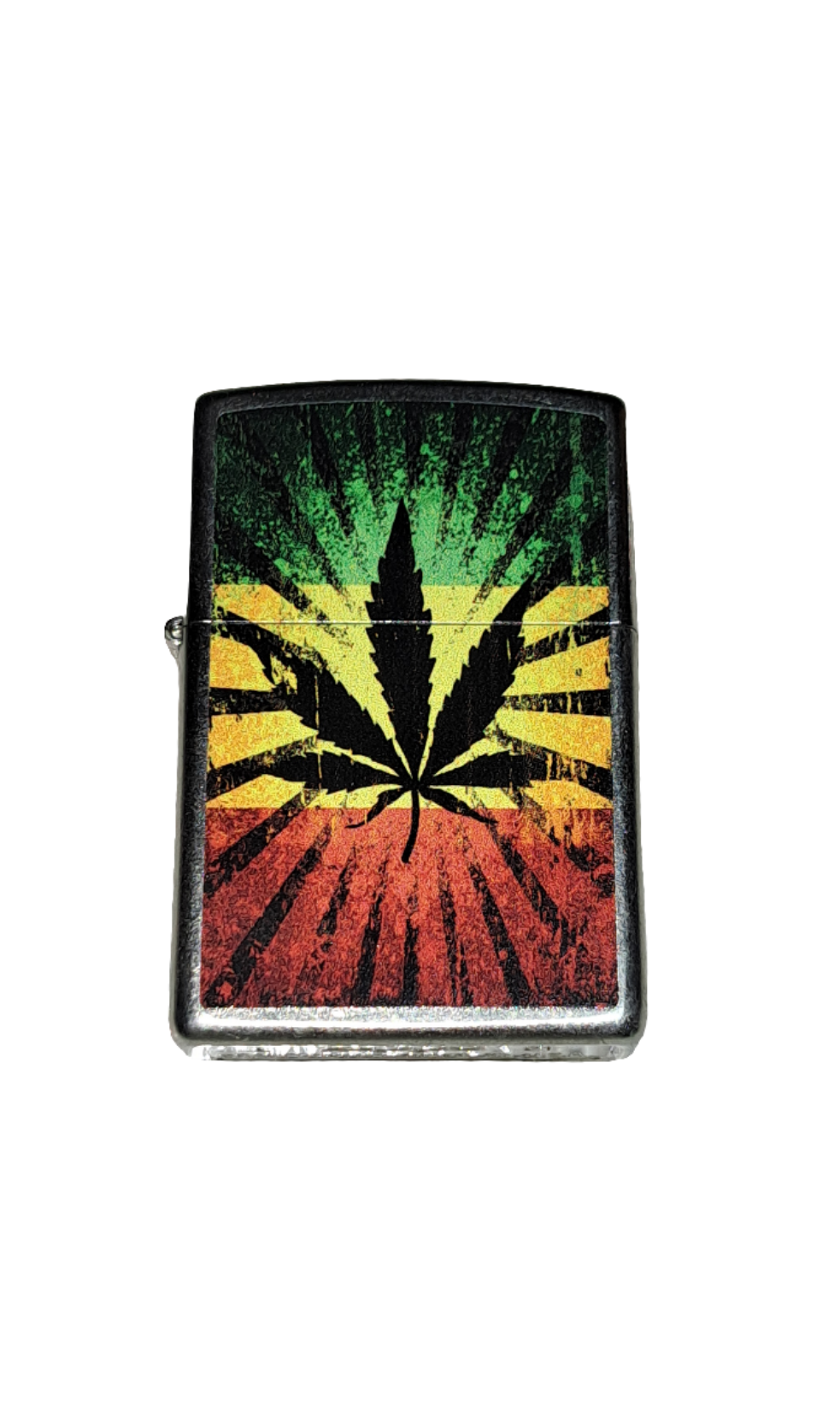 Zippo - - Street Chrome Colour Image - Rasta Sunray Black Leaf - 60003901