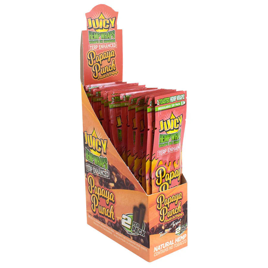 Juicy Jay Hemp Wraps - Terp Enhanced - Papaya Punch - Single Pack