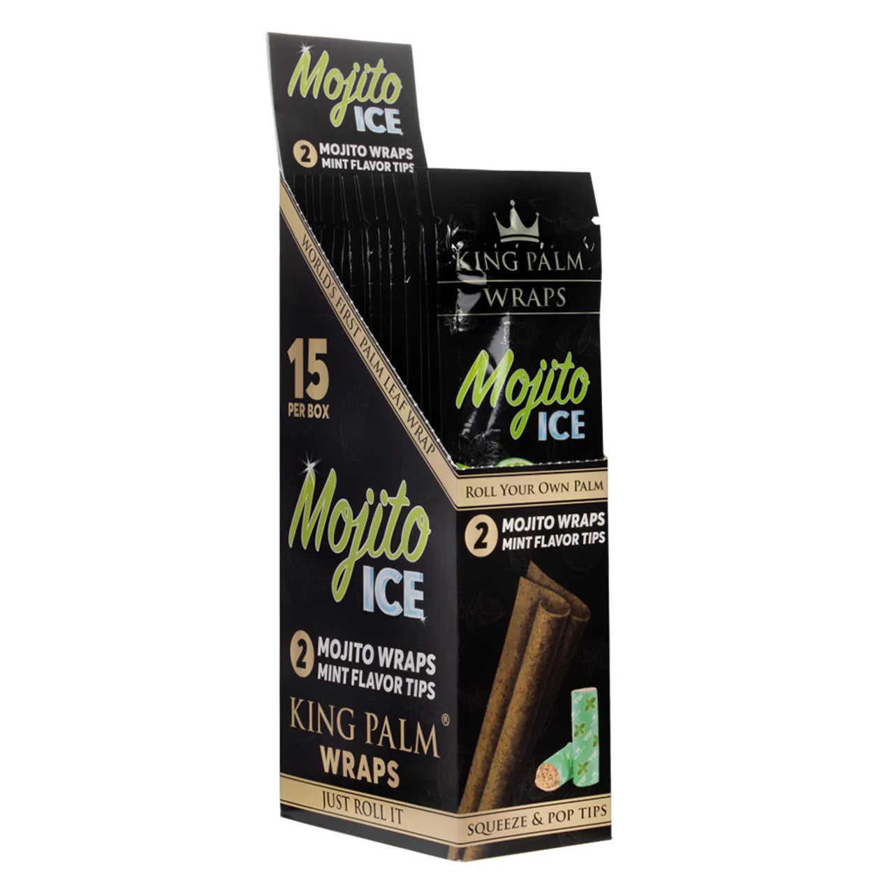 King Palm- 2 Wrap - Mojito Ice + Mint Tips - 10 Pack