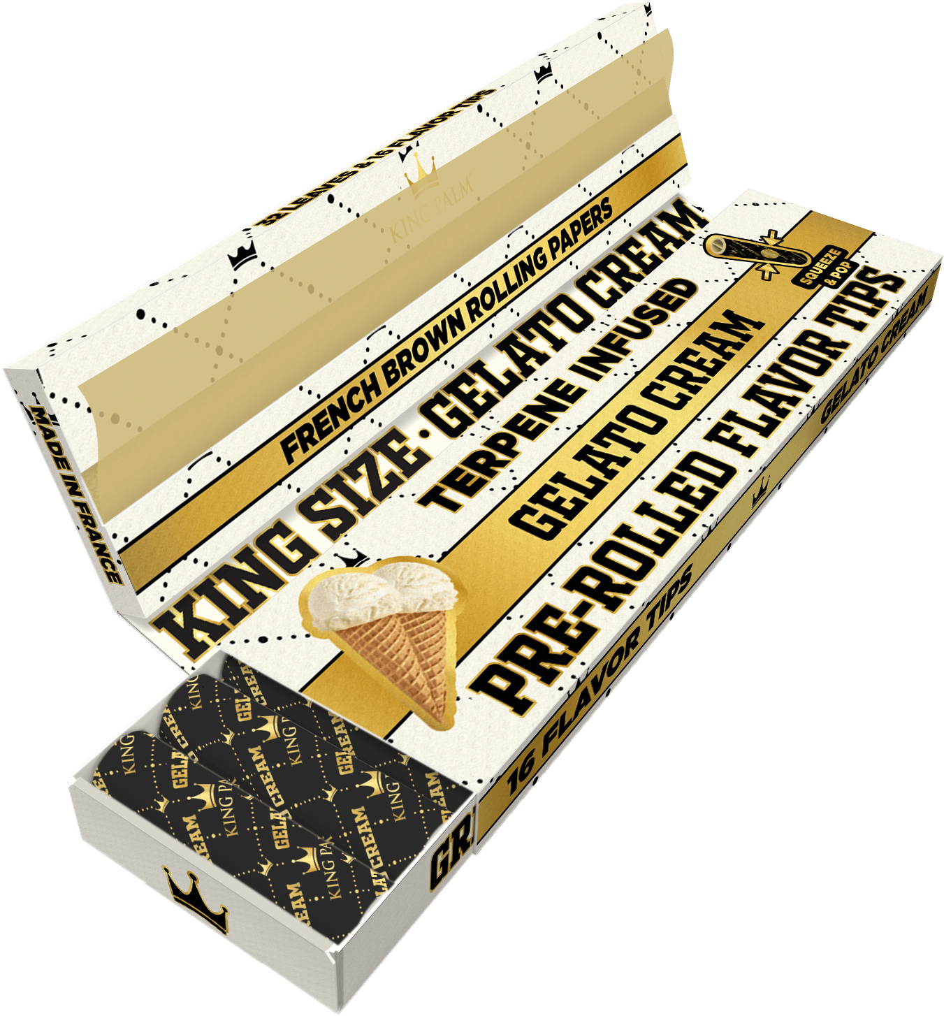 King Palm - Papers + Flavour Tips - King Size - Gelato Cream - 10 Pack