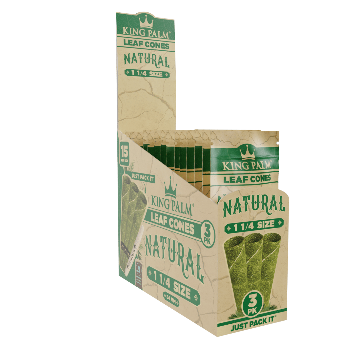 King Palm 1 1/4 84mm Cones - (3 cones) - 10 Pack