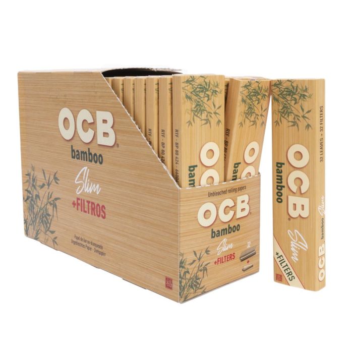 OCB BAMBOO Kingsize Slim Rolling Papers + Tips Single Pack
