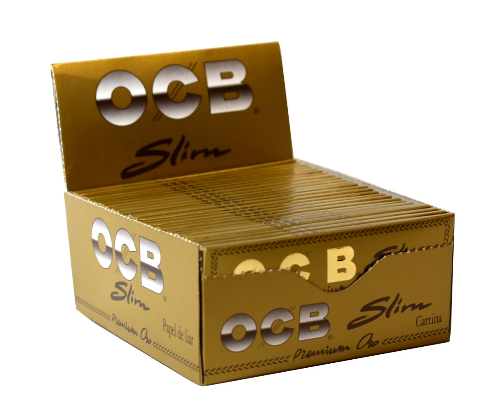 OCB GOLD Premium King Size Slim Rolling Papers - OCB Rolling Papers Cartina Gold Single Pack