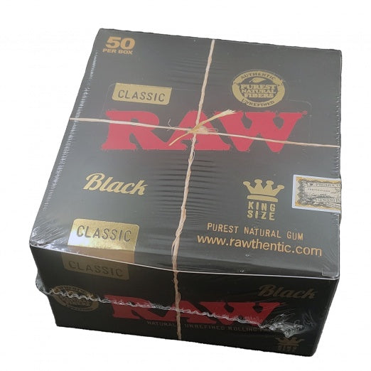 RAW BLACK CLASSIC Kingsize Wide (NON) SLIM 50S BOX