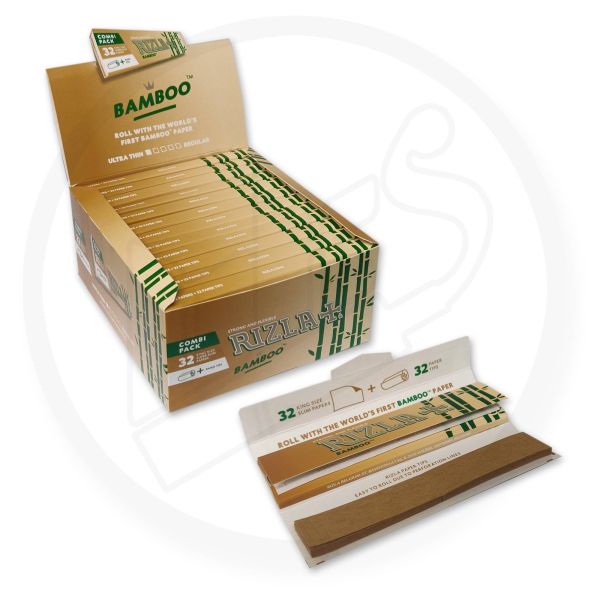 RIZLA - BAMBOO K/S Slim Connoisseur with Roach Single Pack
