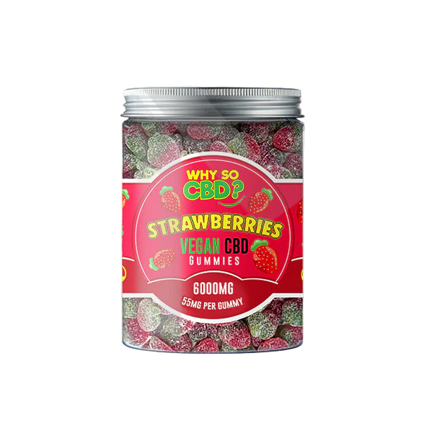 Why So CBD? 6000mg Broad Spectrum CBD Large Vegan Gummies - 11 Flavours - Strawberries