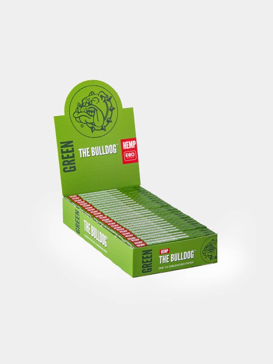 THE BULLDOG Rolling Papers Green (Hemp) PAPER 1.1/4 GREEN HEMP Single Pack