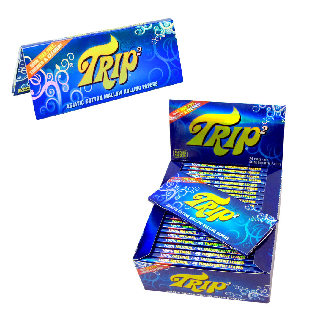 TRIP 2 Clear Asiatic Cotton Mallow King Size Rolling Papers Single Pack