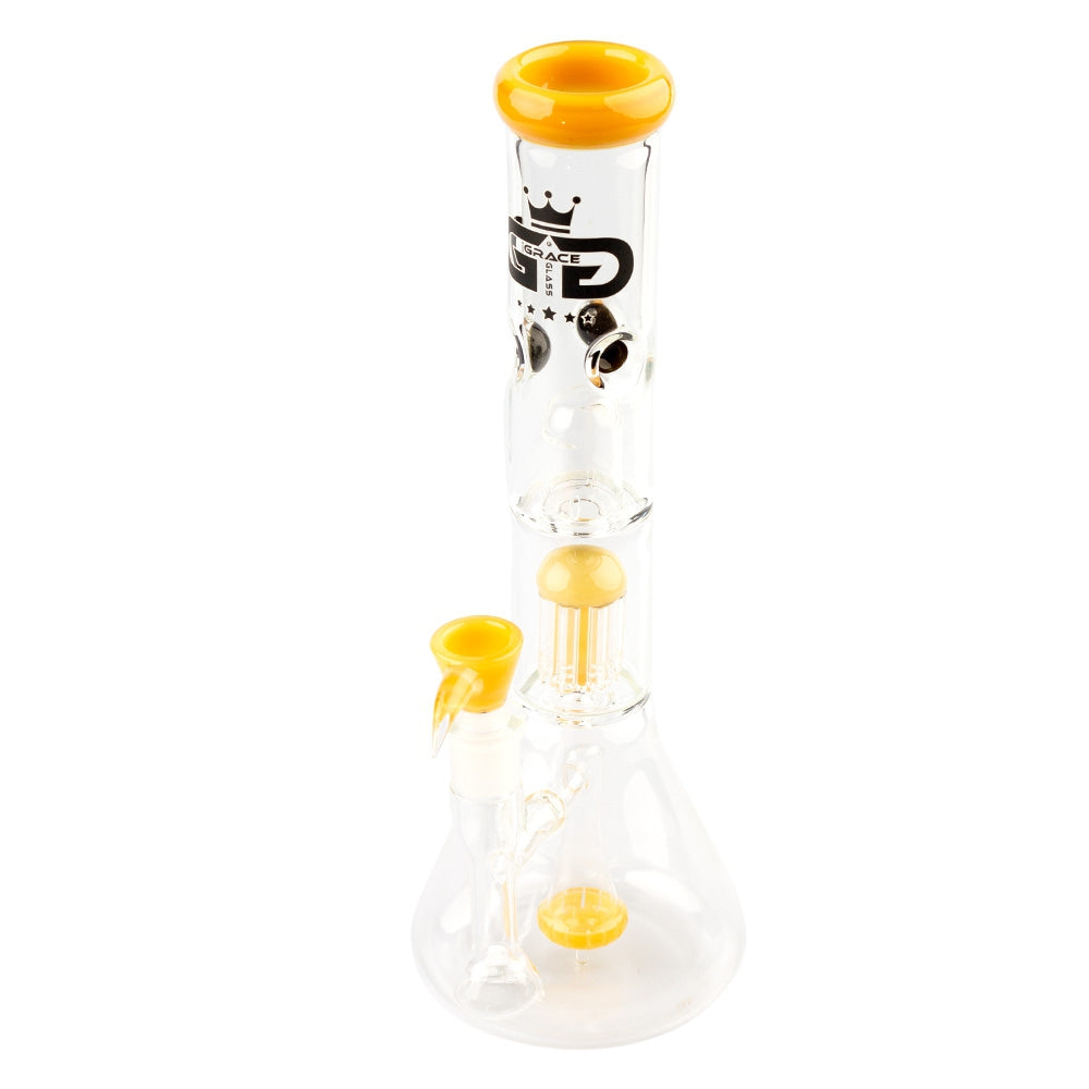 Grace Glass Limited Edition Yellow Beaker Bong H:35cm Socket:188cm TH:5mm