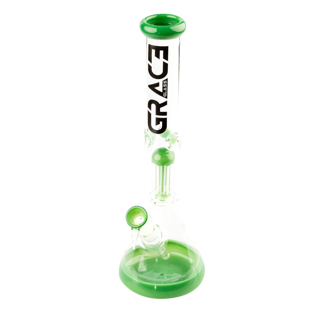 Grace Glass Limited Edition Green Beaker Bong H:37cm Socket:188cm TH:5mm