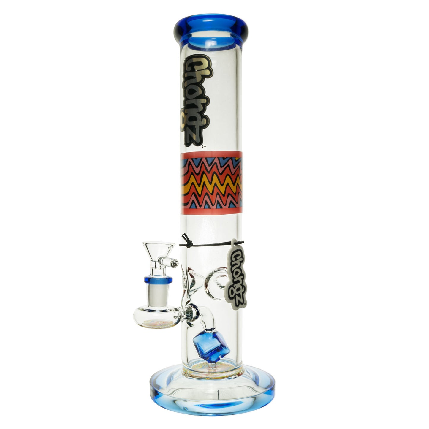 Chongz 31cm Boltz Blue Accent Perc Glass Waterpipe