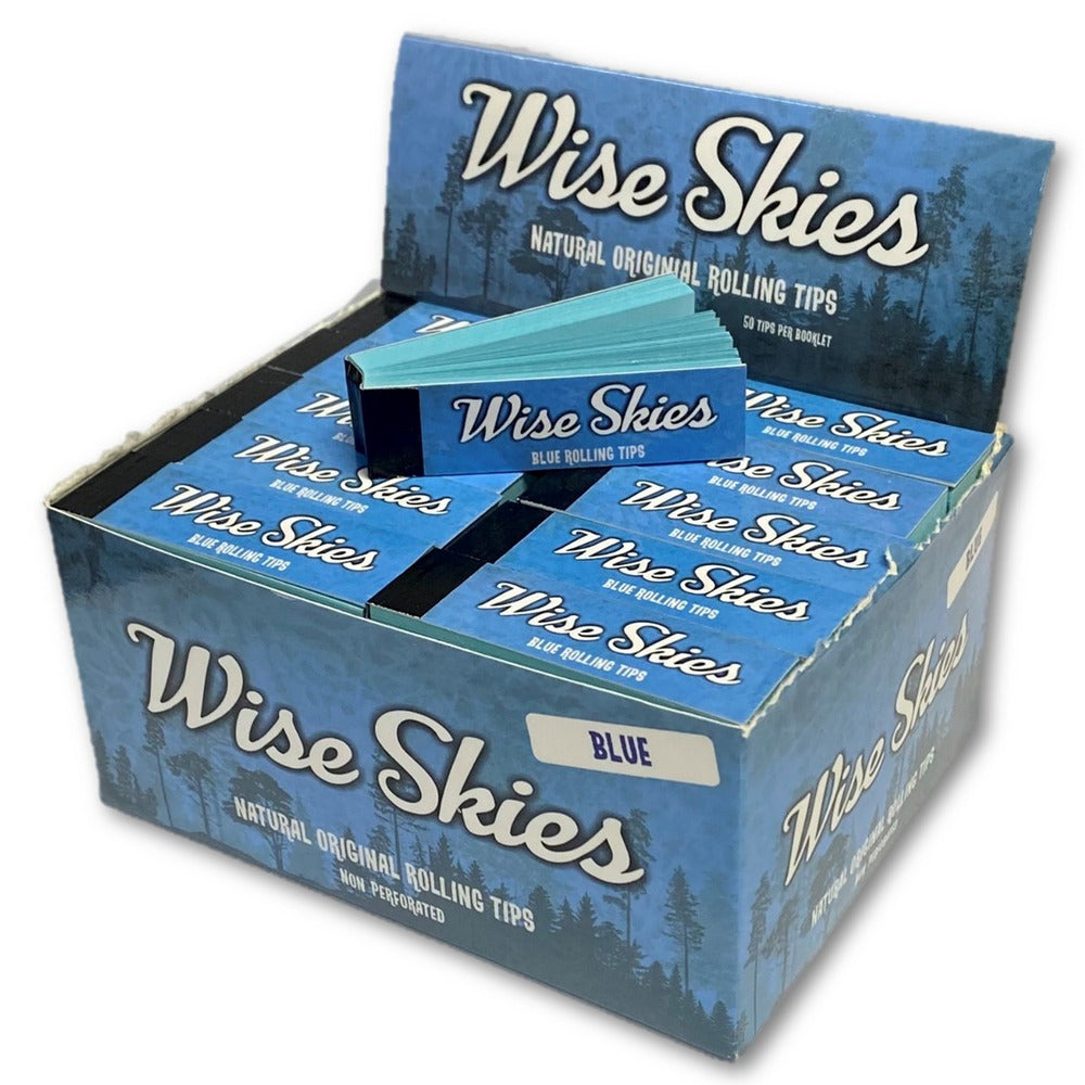 Wise Skies Natural Organic Rolling Tips - Non Perforated (Blue)