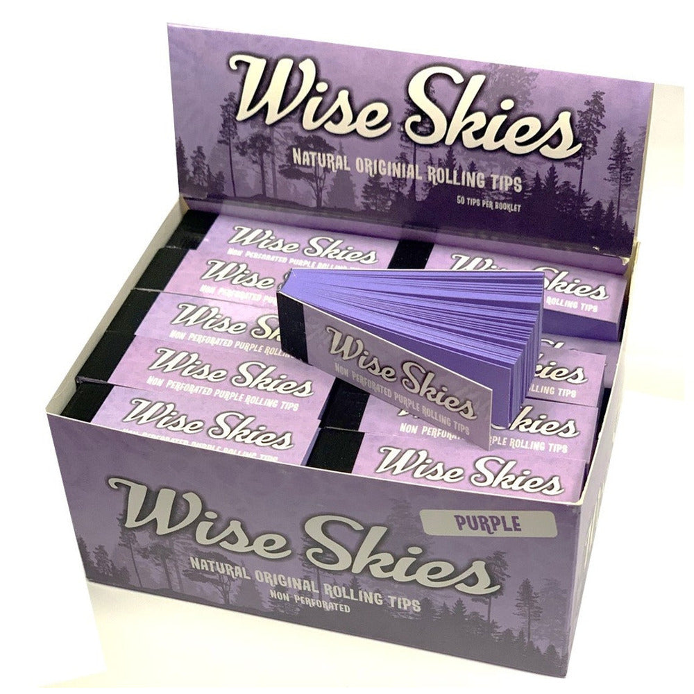 Wise Skies Natural Organic Rolling Tips - Non Perforated (Purple)