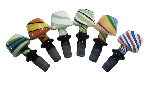 Ataraxy - Got Colourful Mushrooms Glass Bowl 18mm