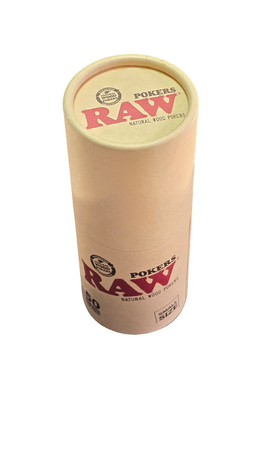 RAW Natural Wood Pokers - Small Size - 113mm (50 Pack)