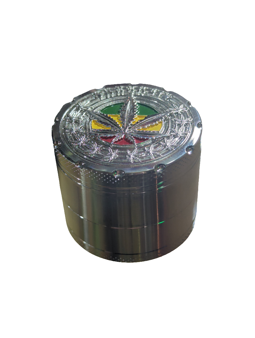 4-Part Metal Silver Rasta Leaf Design