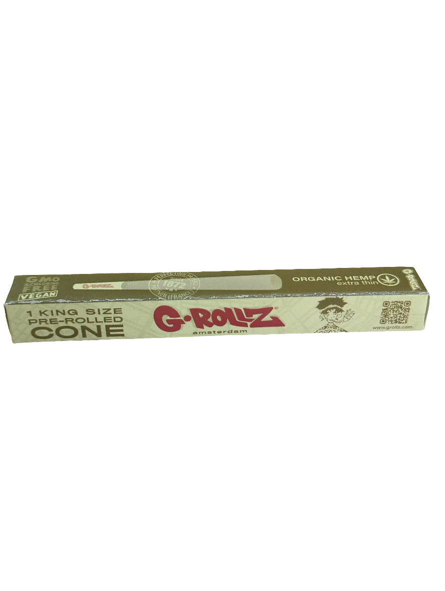 G-ROLLZ - KS Organic Hemp Extra Thin Pre-Rolled Single Cones 72pcs in Display