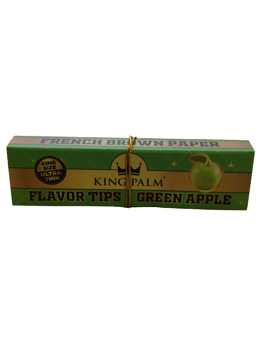 King Palm - Papers + Flavour Tips - King Size - Green Apple - Single Pack