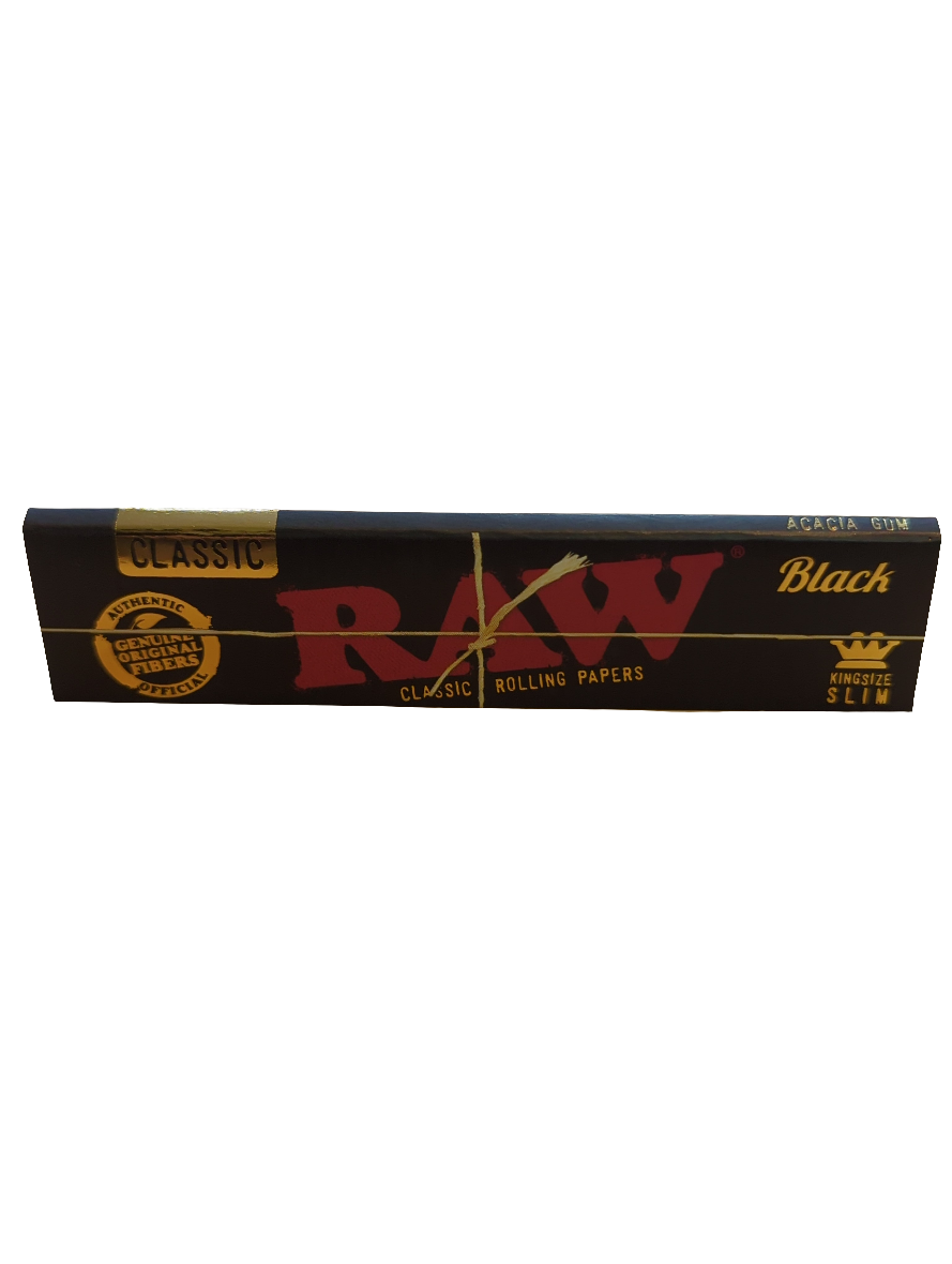 RAW BLACK CLASSIC King Size Slim Rolling Papers Single Pack