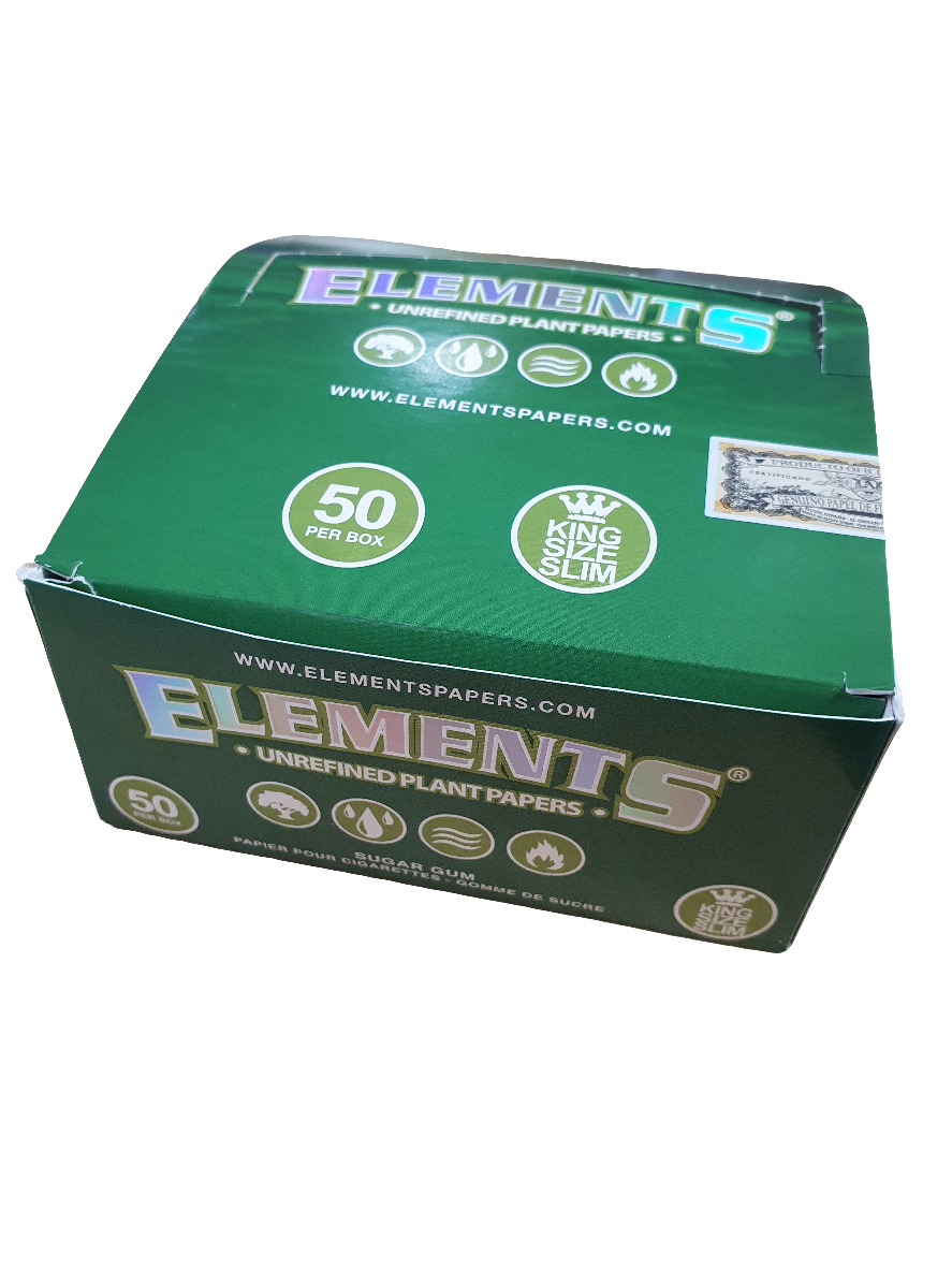 ELEMENTS GREEN Kingsize Slim - Box of 50 BOX
