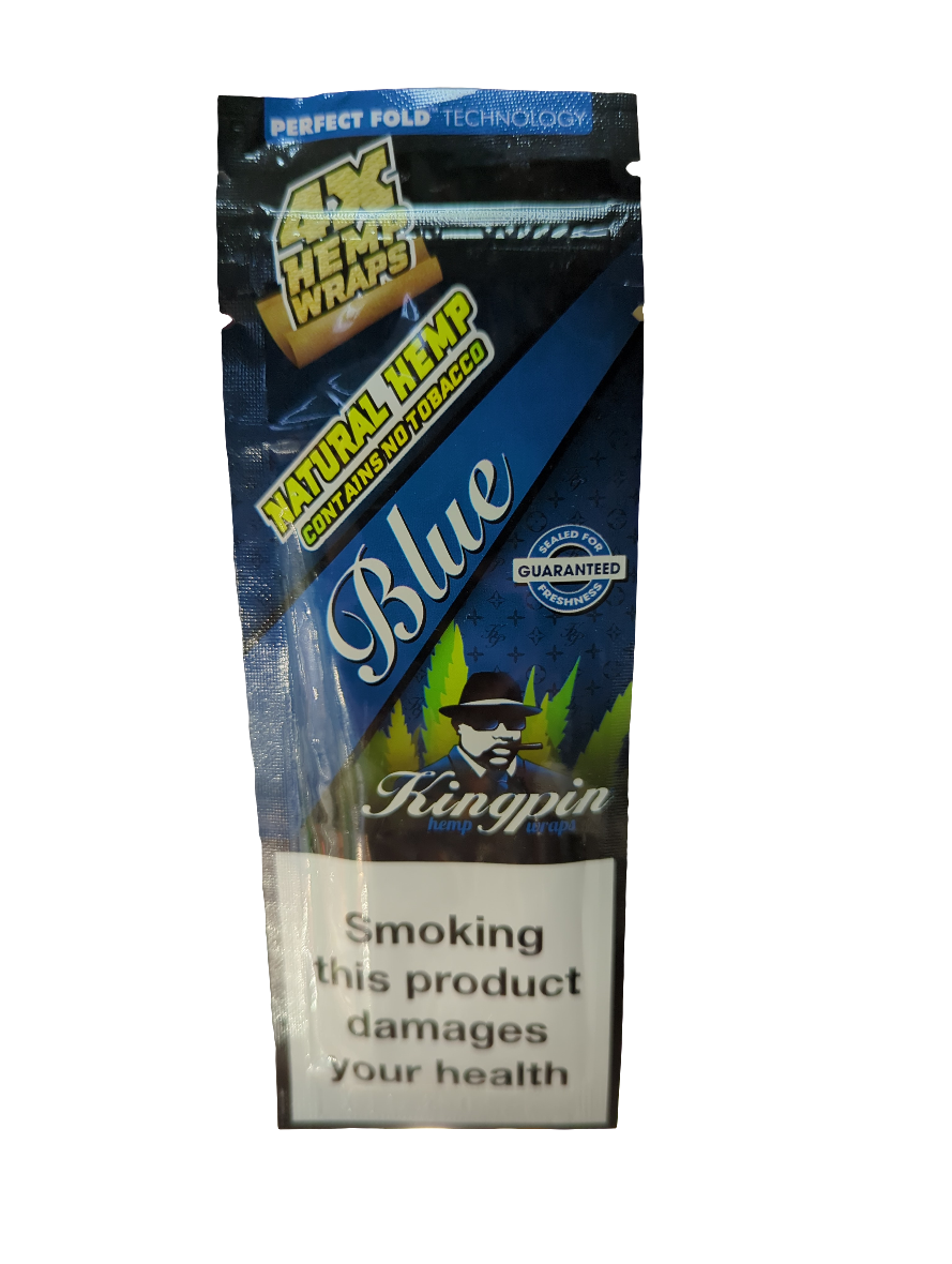 King Pin Hemp Blunt Wraps - blue - 10 Pack