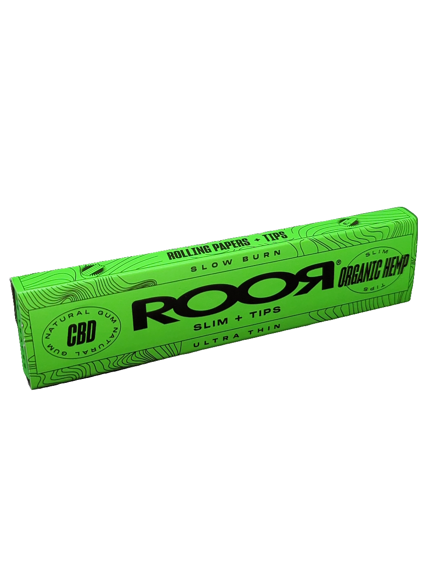 ROOR CBD Gum - Rolling Papers + Tips - Hemp (Green) Single Pack