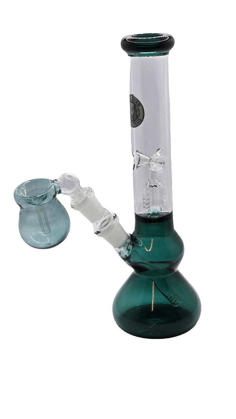 Basil Bush Glass Bong 25cm Ice Bong Teal w/Ash Catcher