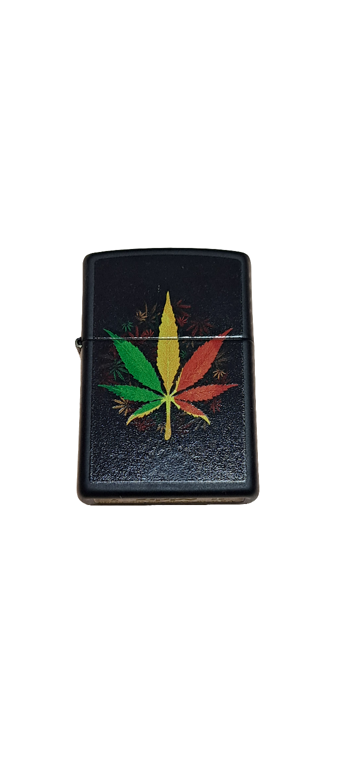 Zippo - Black Matte with Colour Rasta Leaf - 60006152