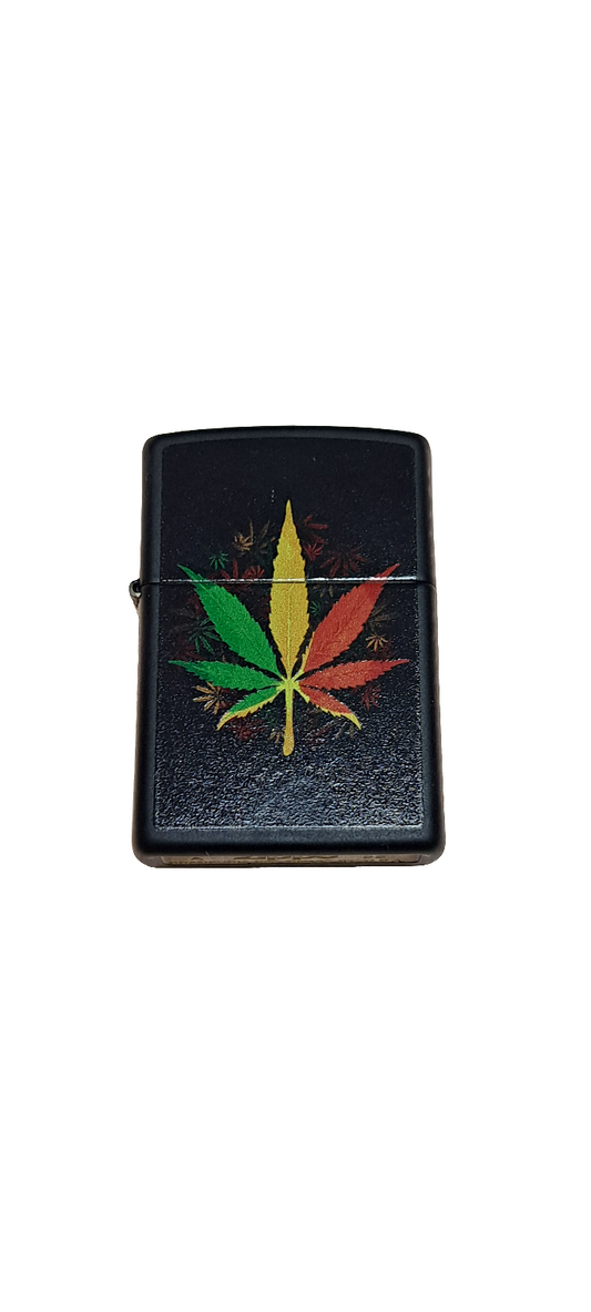 Zippo - Black Matte with Colour Rasta Leaf - 60006152