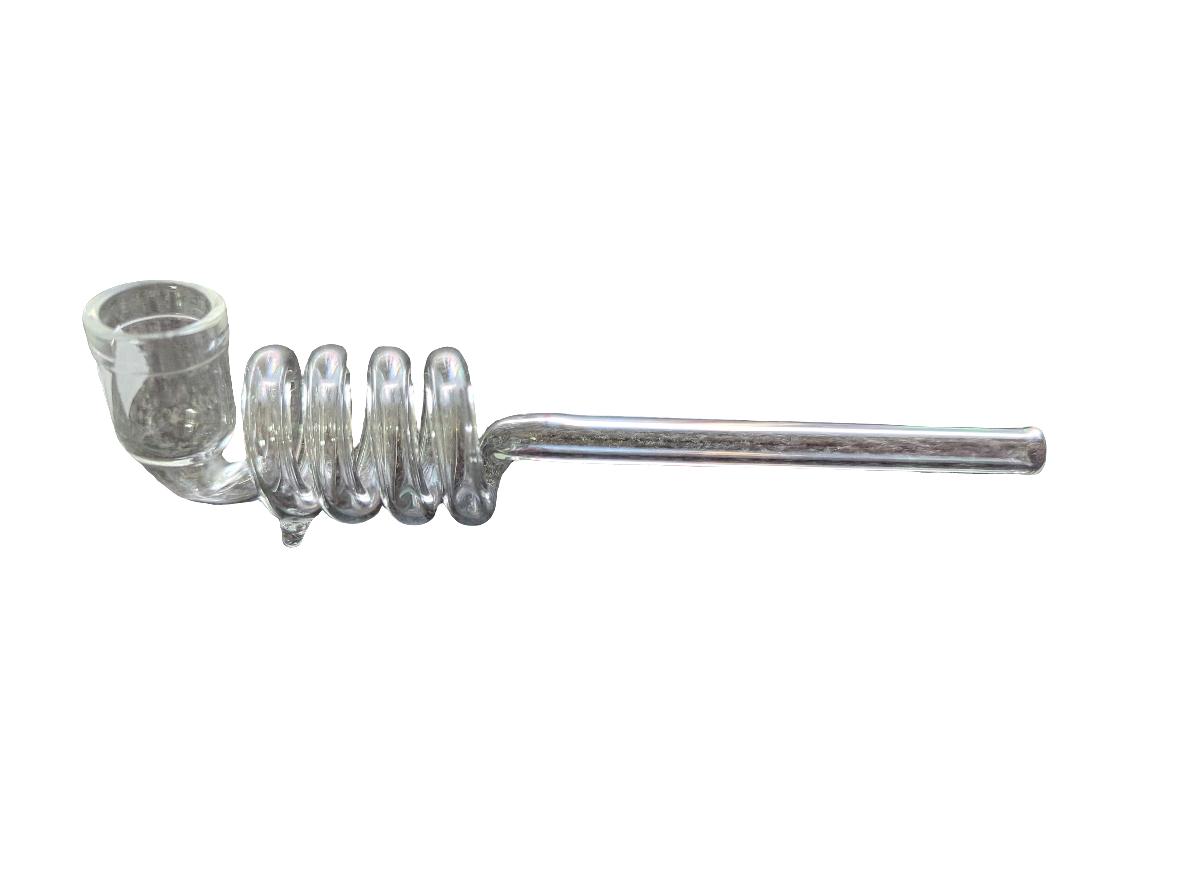 Glass 4 Spiral Pipe 15cm