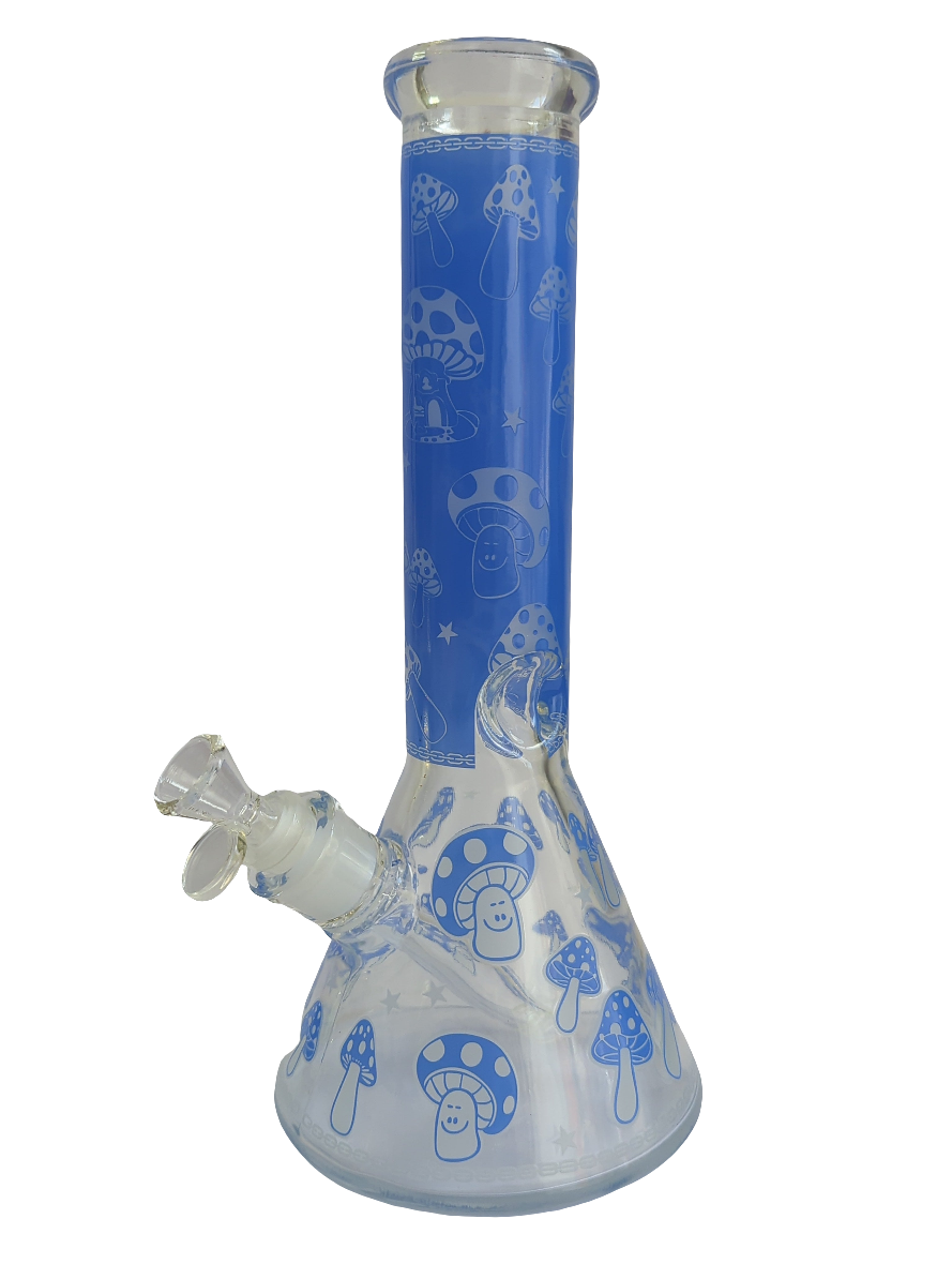 Chongz Glass 30cm Glow Series "Blue Shroom" waterpipe
